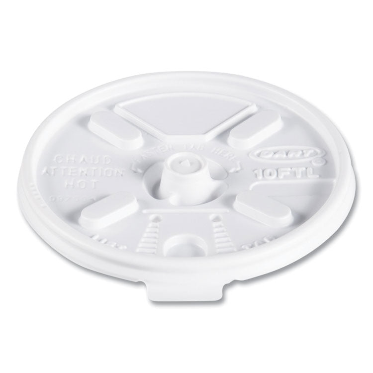 Lift n' Lock Plastic Hot Cup Lids, Fits 10 oz Hot Cups, White, 1,000/Carton