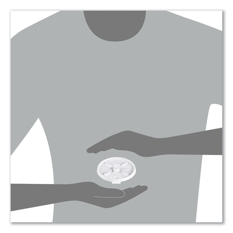 Lift n' Lock Plastic Hot Cup Lids, Fits 10 oz Hot Cups, White, 1,000/Carton