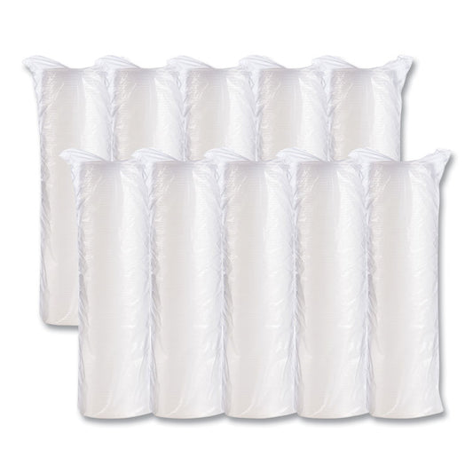 Plastic Cold Cup Lids, Fits 10 oz Cold Cups, Translucent, 100/Pack, 10 Packs/Carton