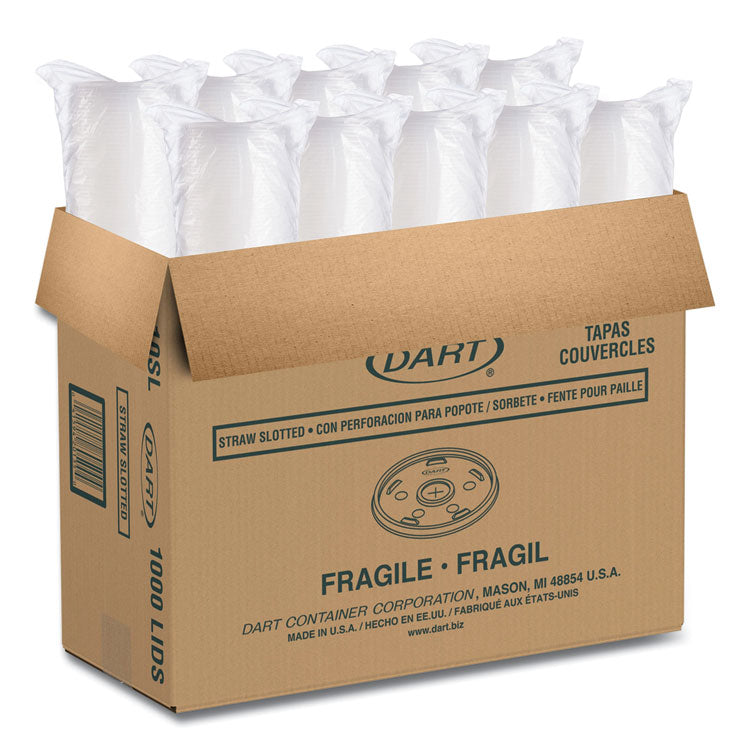 Plastic Cold Cup Lids, Fits 10 oz Cold Cups, Translucent, 100/Pack, 10 Packs/Carton