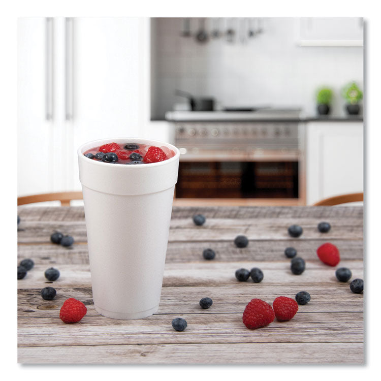Foam Drink Cups, 20 oz, White, 500/Carton