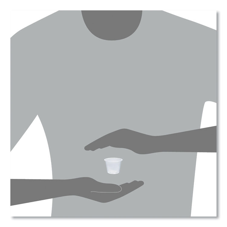 Conex Complements Portion/Medicine Cups, 1 oz, Plastic, Clear, 125/Bag, 20 Bags/Carton