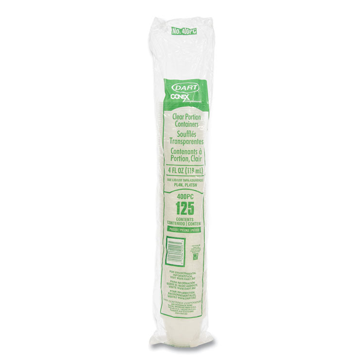 Conex Complements Portion/Medicine Cups, 4 oz, Plastic, Clear, 125/Bag, 20 Bags/Carton