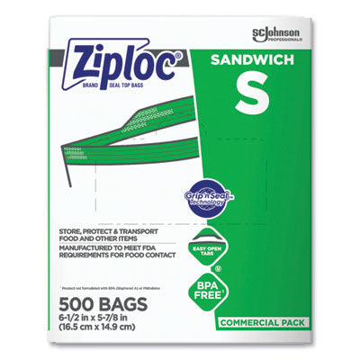 SJN373953 BAG,ZIPLOC SANDWICH 500CT