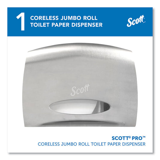 Pro Coreless Jumbo Roll Tissue Dispenser, EZ Load, 14.38 x 6 x 9.75, Stainless Steel