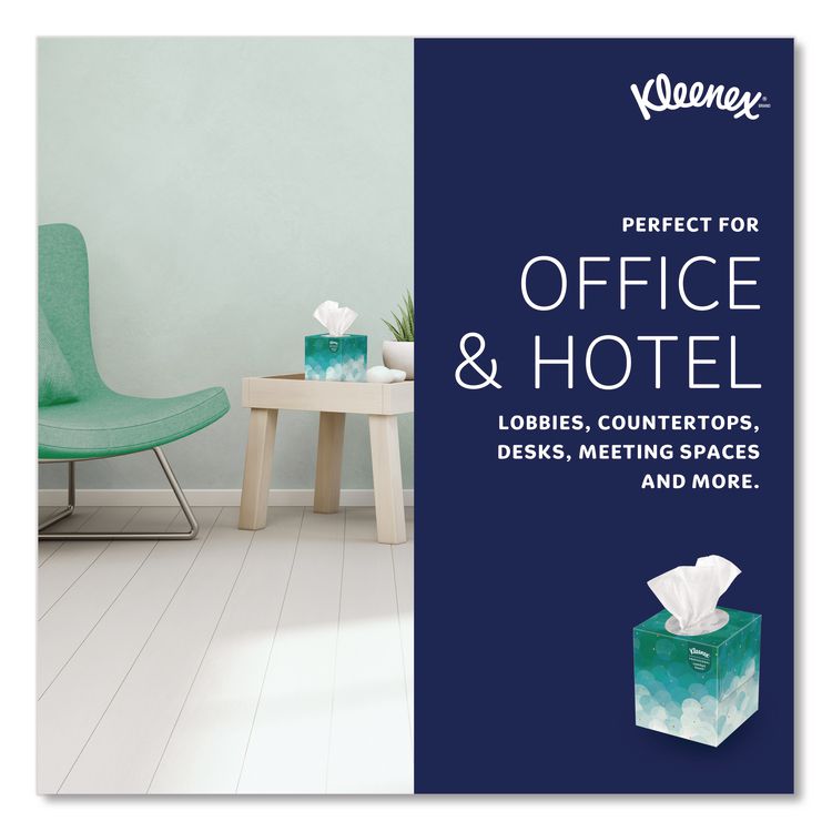 Professional Facial Tissue, Pop-Up Box, 2-Ply, 90 Sheets/Box, 6 Boxes/Pack, 6 Packs/Carton