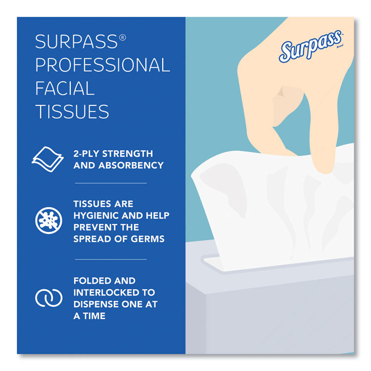 Facial Tissue for Business, Pop-Up Box, 2-Ply, White, 90 Sheets/Box, 36 Boxes/Carton
