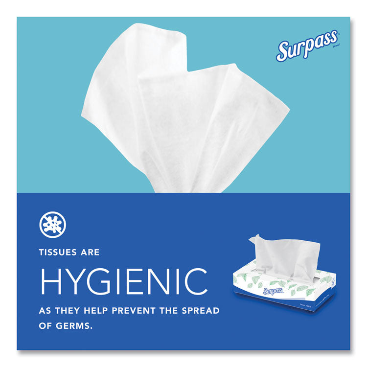 Facial Tissue for Business, Flat Box, 2-Ply, White, 100 Sheets/Box, 30 Boxes/Carton