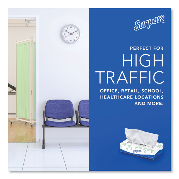 Facial Tissue for Business, Flat Box, 2-Ply, White, 100 Sheets/Box, 30 Boxes/Carton
