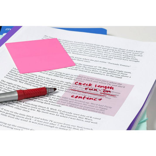 Transparent Notes, 2.88" x 2.88", Assorted Colors, 36 Sheets/Pad, 3 Pads/Pack