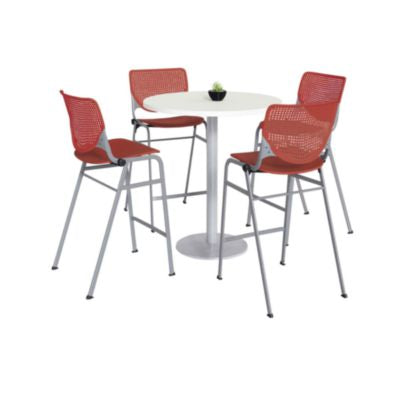 KFI811774037150 TABLE,4 COR STOOLS,WH