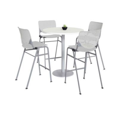 KFI811774037105 TABLE,4 LGRY STOOLS,WH