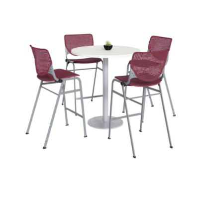 KFI811774037068 TABLE,4 BURG STOOLS,WH