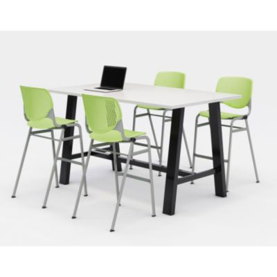 KFI840031900609 TABLE,4 LGRN CHAIRS,DBR