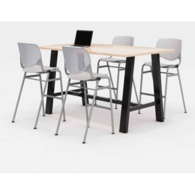 KFI840031900784 TABLE,4 LGRY CHAIRS,DBR