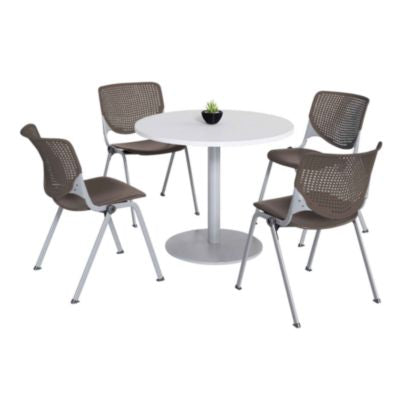 KFI811774036733 TABLE,WHT, 4 CHAIRS,BN
