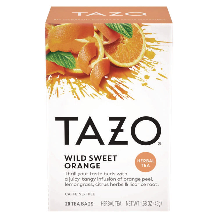 Tea Bags, Wild Sweet Orange, 20/Box, 6 Boxes/Carton