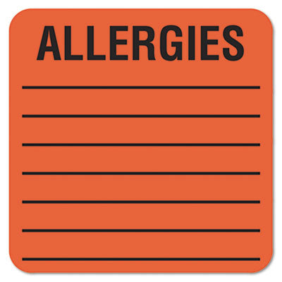 TAB40560 LABEL,ALLERGY,500/RL,OE