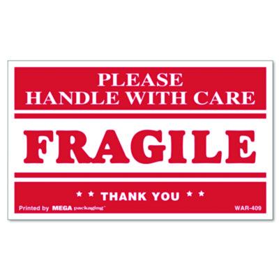 UNV308383 LABEL,3X5 FRAGILE HWC,RD